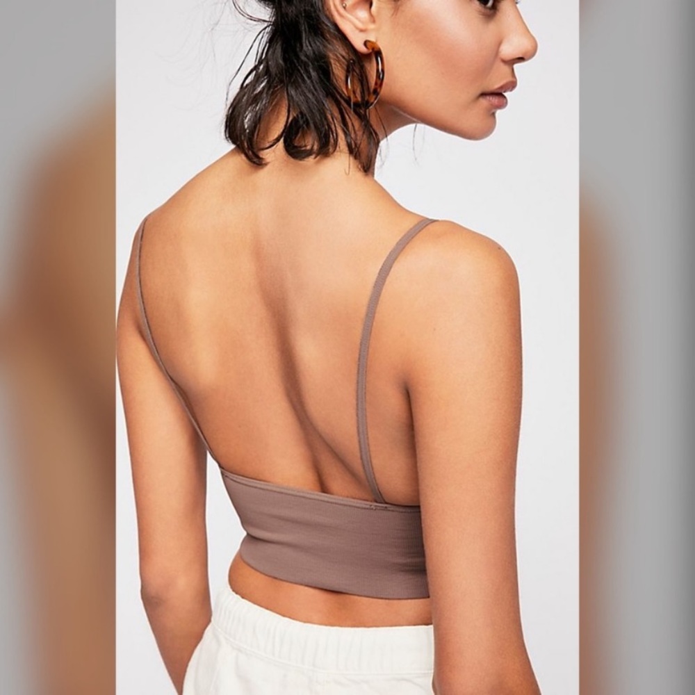 Free People SAND brown Ali low back bra - Picture 6 of 7